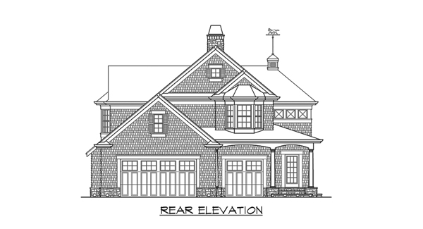 Rear Elevation image of Astoria Cottage House Plan